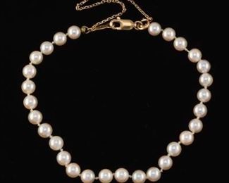 Mikimoto Gold and Pearl Bracelet 