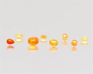 Multiple Unmounted 3.34 Carat Total MultiShape Fire Opal Gems 