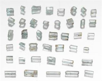 Multiple Unmounted 50.82 Total Carat MultiShape Aquamarine Rough Gem Stones 