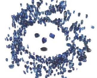 Multiple Unmounted 56.70 Carat Total MultiShape Blue Sapphire Gems 
