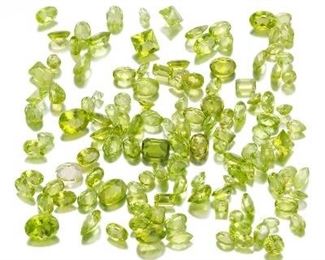 Multiple Unmounted 100 Carat Total MultiShape Peridot Gems 