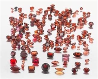 Multiple Unmounted 202 Carat Total MultiShape Garnet Gems 