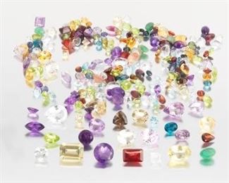 Multiple Unmounted 209 Carat MultiShape Mixed Faceted Gem Stones 