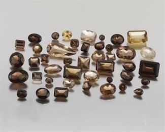 Multiple Unmounted 273.85 Carat Total MultiShape Smoky Quartz Gems 