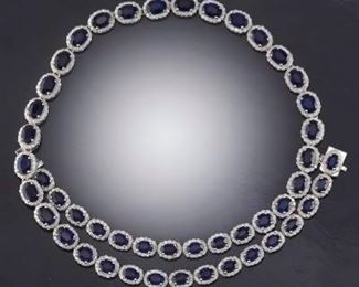 Oscar Fridman Sapphire and Diamond Necklace, AIGL Report 