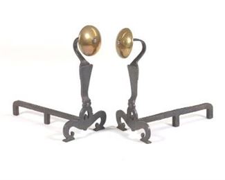 Pair of Arts and Crafts Fireplace Andirons