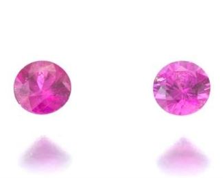 Pair of Matching Unmounted Round Briliant Cut Rubies 