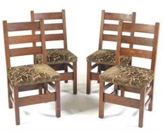 Set of Four Arts and Crafts Dining Chairs