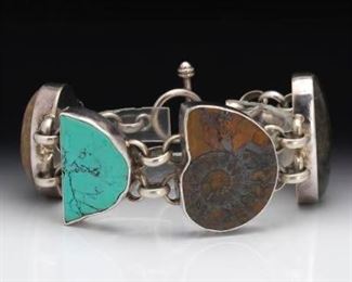 Sterling Silver and Gemstone Bracelet 