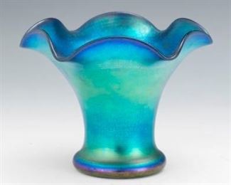Steuben Aurene Ruffled Vase