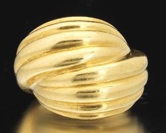 Tiffany Co. 18K Yellow Gold Bypass Dome 