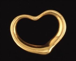 Tiffany Co. Elsa Peretti 18K Gold Heart Slider 