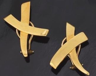 Tiffany Co. Paloma Picasso Vintage Pair of X Design Earrings 