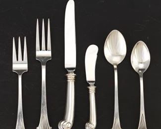 Tuttle Sterling Silver Tableware Service for Twelve, Onslow Pattern