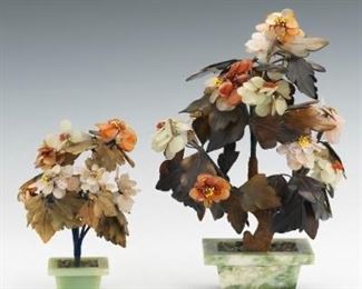 Two Chinese Hardstone Trees