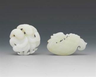 Two Carved Jade Ornaments 