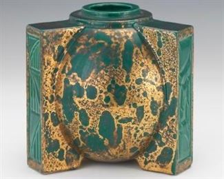 Willy Wuilleumier Paris Art Deco Ceramic Tripod Vase 