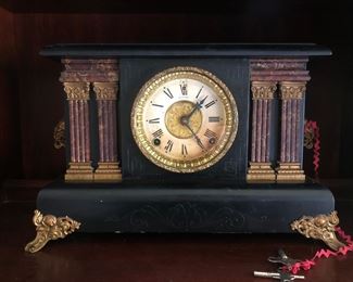 Antique Sessions mantel clock with optional chime mode. It belonged to my grandmother; so perhaps circa 1930's? And yes, it works! Must be wound weekly. Two keys included. 