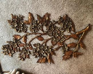 $30. Vintage Syroco brand wall decor - dogwood branch. Very popular Hollywood regency style. About 3' wide. Has hangers attached to the back. Beautiful and desirable piece that sells for much more on ebay/etsy.