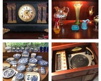 collage of estate sale items