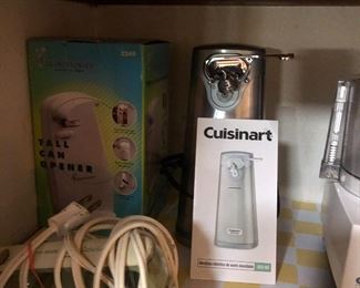 Can openers and electric meat carving knife.