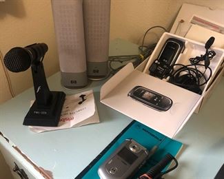 PC microphone, speakers. Flip phones.