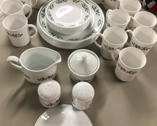 Corelle "Holly Days" 12 place setting of  4 piece plus 