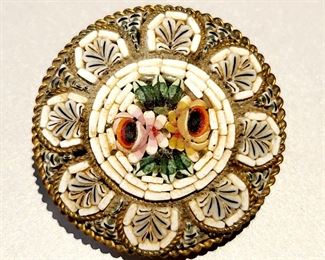 MicroMosaic brooch made in Italy