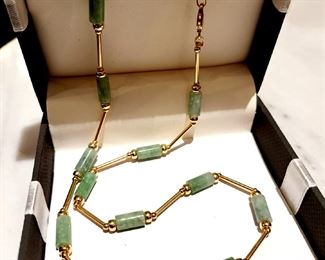 14k Gold and Jade Necklace SOLD