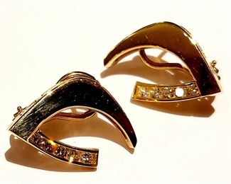 14k Gold and DIAMONDS Earrings. SOLD