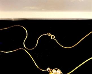 14k Gold and Pearls Necklace $325 
price is firm based on current gold value