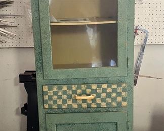 Hand Painted storage cabinet- green