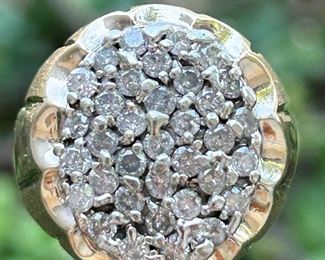 Men's 10K Gold & Diamond Nugget Ring