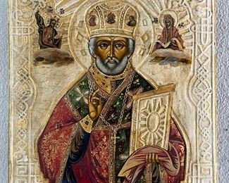 Saint Nicholas The Wonderworker of Myra -Russian Icon A-1 auction