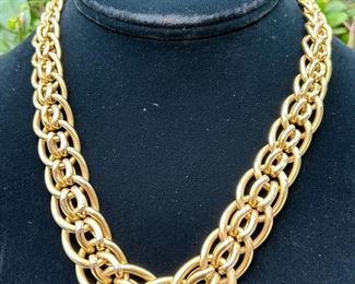 Vintage 14K Yellow Gold Chunky Link Necklace - 36 Grams