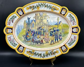 Large Henriot Quimper "Wedding" Serving Plate