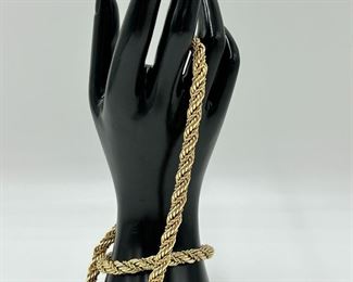Tiffany & Co. 14k Gold Rope Necklace and Bracelet Set