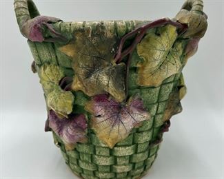 Amphora Teplitz Art Pottery Woven Basket