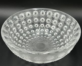 Lalique France Nemours Centerpiece Signed Bowl-20th Century