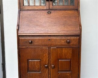 Arts & Crafts Mission Oak Antique Secretary Desk