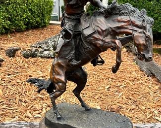 Frederic Remington Bronze Sculpture -Bronco Buster