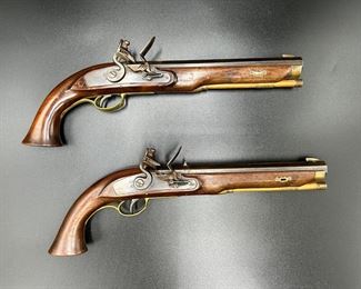 Pair of Flintlock 50 Caliber Dueling Pistols