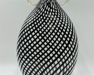 John Gibbons Vertigo Bottle Art Glass Vase