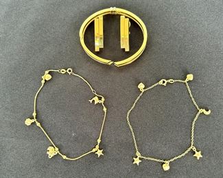 Estate Jewelry Lot of 18K Gold Bracelets & Earrings - 27 Grams Total