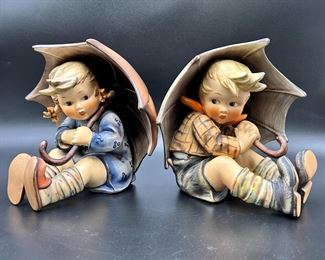 Jumbo1960's Goebel Hummel Umbrella Boy 152-A & Umbrella Girl 152-B Figurine 7"