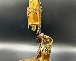 Anton Chokta Lion Tamer Bronze Lamp (1875-1925)