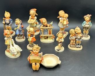 Vintage Lot of 11 German Hummel Figurines dated from 1940's to 70's