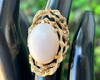 Arthur King 14K Gold & Coral Cocktail Ring