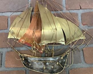 Brass Sailboat Sculpture 