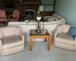 Stationary Barrel Chairs 